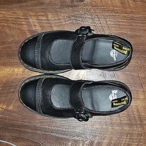 Black leather platform Doc Martens